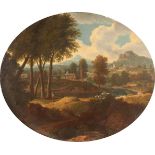 ÉTIENNE ALLEGRAIN
1644 - Paris - 1736

Pendants: Ideale Landschaften mit Ruinen und einem Fluss.

Öl