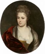 Künstler um 1780 - Bildnis einer jungen Dame - Öl/Lwd. (oval). Altdoubl. 70 x 57 cm. - Prov.: