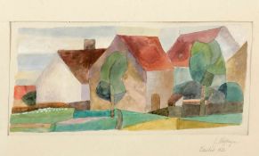 Ernst Wolfhagen 1907 Hannover - 1992 Hannover - "Claistow" - Aquarell/Papier. 15 x 32 (