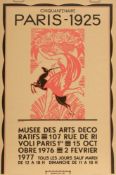 Robert Bonfils 1886 Paris - 1972 Paris nach - "Cinquantenaire Paris - 1925" - Farbplakat/Papier.