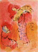 Marc Chagall 1887 Witebsk - 1985 St. Paul de Vence - "Naomi und ihre Schwiegertöchter" / "Ruths