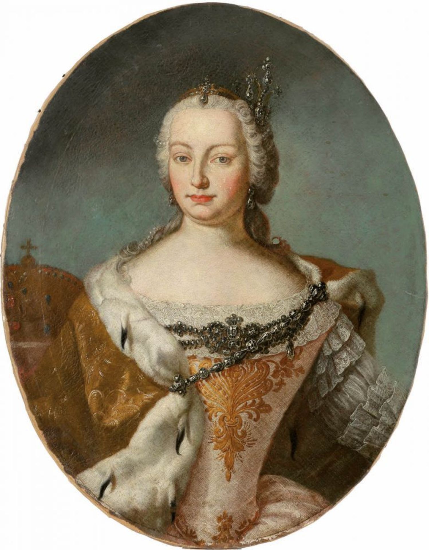 Martin van Mytens d. J. 1695 Stockholm - 1770 Wien Werkstatt - Maria Theresia von Österreich - Öl/