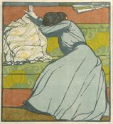 Maximilian Kurzweil 1867 Bisenz - 1916 Wien - "Der Polster" (Marta Kurzweil auf dem Divan sitzend) -