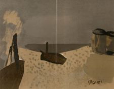 Georges Braque 1882 Argenteuil-sur-Seine - 1963 Paris - "Marine" - Farblithografie/Papier. 27 x 35