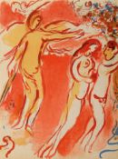 Marc Chagall 1887 Witebsk - 1985 St. Paul de Vence - "Adam und Eva und die verbotene Frucht" / "Adam