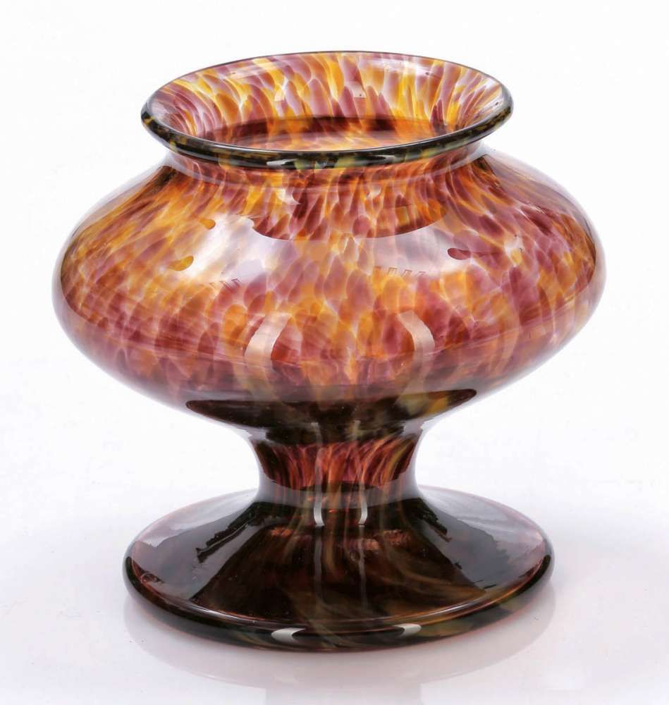 Vase - Hornglas (Schildpatt) Johann Loetz Wwe., Klostermühle um 1900. Farbloses Glas.