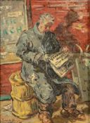 Ralph de Bourgos 1906 - 1979 - "Keeping up with the news" - Öl/Lwd. 41 x 30,8 cm. Sign. und dat.