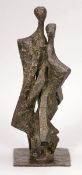 Bronzebildner des 20. Jahrhunderts- Paar - Bronze. Braun patiniert. H. 35 cm. Auf der Standfläche