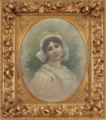A. BelotFranzösischer Künstler des 19. Jahrhunderts - Bildnis einer jungen Dame - Öl/Lwd. 69 x 55,