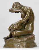 Carl Hugo Magnus Elmquist1862 Karlshamm - 1930 Stockholm - Sitzendes nacktes Mädchen (Sittande naken