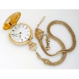 Breitling-Laederich-Savonette des 19. Jahrhunderts und Uhrenkette mit PferdemotivFa. Breitling,