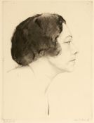 Emil Orlik1870 Prag - 1932 Berlin - Tilla Durieux (Profil nach rechts) - Radierung/Papier. 24,7 x 19
