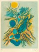 Gustave Singier1909 Warneton - 1984 Paris - Komposition - Farbige Aquatintaradierung/Papier. 80/100.
