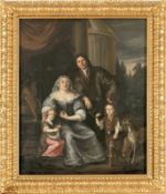 Adriaen Cornelisz. Beeldemaeker1618 Rotterdam - 1709 Den Haag - Familienbildnis - Öl/Lwd. 106 x 87