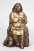 Ulrike Enders1944 Oberstdorf - "Heilige der Beladenen" - Bronze. Goldbraun patiniert. H. 22,5 cm.