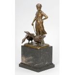 Otto Schmidt-Hofer1873 Berlin - 1925 Berlin - Gänsemagd - Bronze. Braun patiniert. Schwarzer