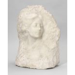 Lorenzo Bozzi1864 attr. - Bildnis einer jungen Dame - Weißer Marmor. H. 47,5 cm. Sign. r. u.: BOZZI.