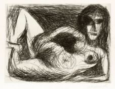 A.R. Penck1939 Dresden - lebt und arbeitet in Dublin - Liegender weiblicher Akt -