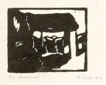 Arthur Segal1875 Jassy - 1944 London - "Kapelle Aregno" / "Aterna" - Zwei Holzschnitte/Papier. 5,3 x