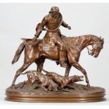 Pierre-Jules Mene1810 Paris - 1879 - Groupe chiens en défaut (Valet Louis XV) - Bronze. Braun