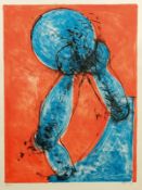 Rudolf Hoflehner1916 Linz - 1995 Pantaneto/Siena - "Herabsteigende Figur" - Farblithografie/