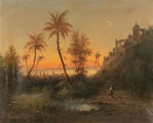 Lucius Richard O'Brien1832 Shanty Bay - 1899 Toronto attr. - Orientalische Landschaft am Meer - Öl/