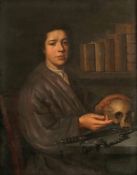 Künstler des 18. Jahrhunderts- Der Anatom - Öl/Lwd. Doubl. 88 x 69 cm. Verso auf altem Etikett