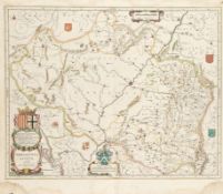 Joanne Baptist Labanna1550 - 1624 - "Arragonia Regnum" - Kolor. Kupferstich. Mittelfalz. 41,5 x 52