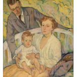 Johann Walter-Kurau1869 Mittau/Kurland - 1932 Berlin - Familie - Öl/Lwd. Randdoubl. 91 x 85 cm.