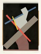 Rudolf Valenta1929 Prag - Komposition IV - Farbserigrafie/Papier. 5/15. 69 x 52 cm, 100 x 70 cm.