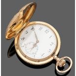 IWC-Savonette mit UhrenketteFa. International Watch Co., Schaffhausen 585er Roségold, gestemp.