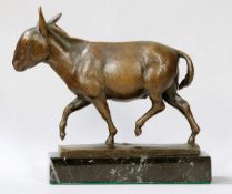 August Gaul1869 Großauheim - 1921 Berlin - "Trabender Esel" - Bronze. Braun patiniert. Schwarzer