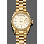 Rolex-ArmbanduhrFa. Rolex, Swiss Modell: Oyster Perpetual Day-Date 750er GG, gestemp. Auf dem