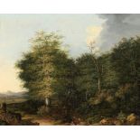 Felix Bockhorni1801 Wolfratshausen - 1878 Wolfratshausen - Bewaldete Landschaft mit einem Hirten -
