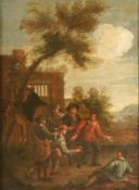 Künstler des 17. Jahrhunderts- Kugelspieler - Öl/Lwd. Doubl. 48,8 x 37 cm. Rahmen.