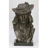 Auguste Rodin1840 Paris - 1917 Meudon nach - Rose Beuret (Mädchen mit dem Rosenhut) - Bronze.