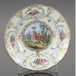 Suppenteller aus dem "Drei-Kaiser-Service"Meissen, 1815-1860. - Dulong: Schäferpaar - Porzellan,