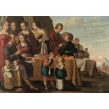 Altmeister der NiederlandeUm 1620/1630. - Porträt einer niederländischen Familie in historischem