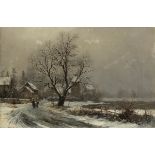 Paul Wilhelm Tübbecke1848 Berlin - 1924 Weimar - Winterliche Dorflandschaft - Öl/Lwd. 38 x 58,5