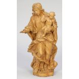 Bildhauer des 18./19. Jahrhunderts- Madonna mit Kind - Holz. Lackiert. H. 32 cm. Fehlstellen an