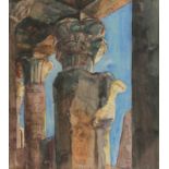 Paul Weiser1877 Erdmannsdorf - 1967 Gera - Der Horus-Tempel in Edfu - Aquarell/Papier. 34,5 x 30,5