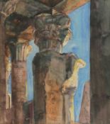 Paul Weiser1877 Erdmannsdorf - 1967 Gera - Der Horus-Tempel in Edfu - Aquarell/Papier. 34,5 x 30,5