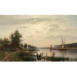 Karl Bennewitz von Löfen d. Ä.1826 Thorn - 1895 Eutin - Spreeufer mit Blick auf Köpenick und die