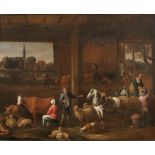 Pieter Angillis1685 Dünkirchen - 1734 Rennes attr. - Im Stall - Öl/Lwd. Doubl. 61,5 x 76 cm. Rahmen.