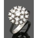 Damenring mit Brillanten585er WG, gestemp. 19 Brillanten zus. 0,75 ct. Ringgr. 56. Gew.: 4,2 g.