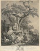 Jean Baptist TilliardParis 1740 - 1813 - "Le Reveill des Enfans" - Kupferstich. 43 x 36 cm.52 x 42