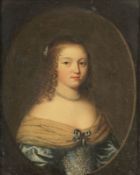 Künstler um 1800- Bildnis einer jungen Dame - Öl/Kupfer. 22 x 17. Verso mit altem