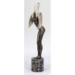 Bruno Bruni1935 Gradara - "Leda col cigno" - Bronze. Dunkelbraun patiniert. Flügel und