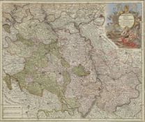 Christoph Weigel1654 Redwitz - 1725 Nürnberg - "Palatinatus Rheni..." - Kolor. Kupferstich.
