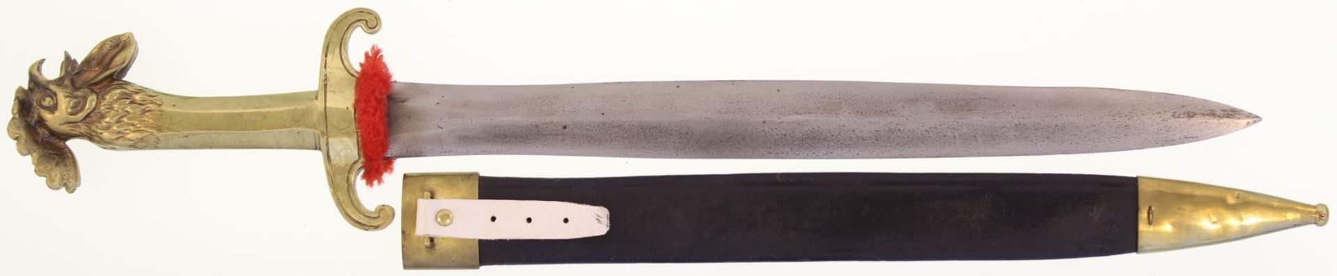 Schwert (Glaive), um 1785, Sappeur Schweizer Garderegiment.  Massives, einteiliges Messinggefäss,